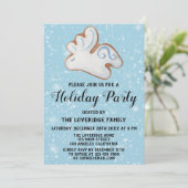 Kerstkoekje Holiday White Reindeer Snow Kaart (Staand voorkant)