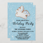 Kerstkoekje Holiday White Reindeer Snow Kaart (Voorkant / Achterkant)