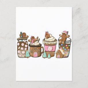 Kerstkoekje in warme chocolademelk Kerstliefhebber Uitnodiging Briefkaart