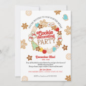 Kerstkoekje Kinder Drop Off Party Kaart (Voorkant)