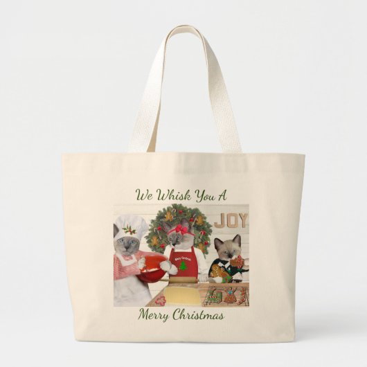 Kerstkoekje Kitten Jumbo Canvas tas (Voorkant)