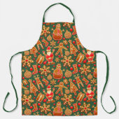 Kerstkoekje Leuke vakantie-items op Green Round Schort (Voorkant)