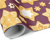 Kerstkoekje met diepe achtergrond cadeaupapier (Rol Hoek)