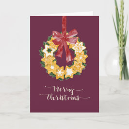 Kerstkoekje met diepe achtergrond feestdagen kaart