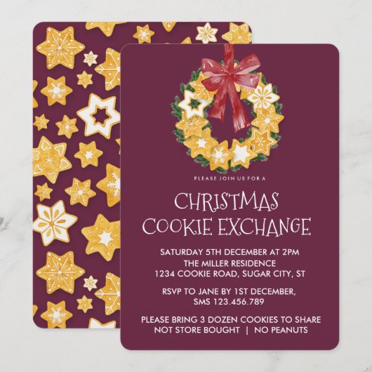 Kerstkoekje met diepe achtergrond kaart (Voorkant / Achterkant)