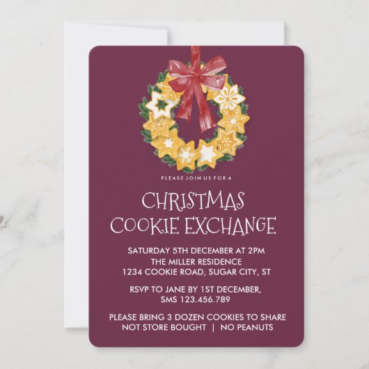 Kerstkoekje met diepe achtergrond kaart (Voorkant)