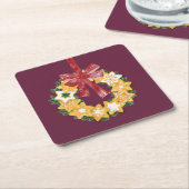 Kerstkoekje met diepe achtergrond kartonnen onderzetters (Schuin)