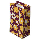 Kerstkoekje met diepe achtergrond klein cadeauzakje (Achterkant Gekanteld)