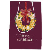 Kerstkoekje met diepe achtergrond medium cadeauzakje (Achterkant)