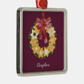 Kerstkoekje met diepe achtergrond metalen ornament (Rechts)