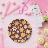 Kerstkoekje met diepe achtergrond papieren bordje (Feest)