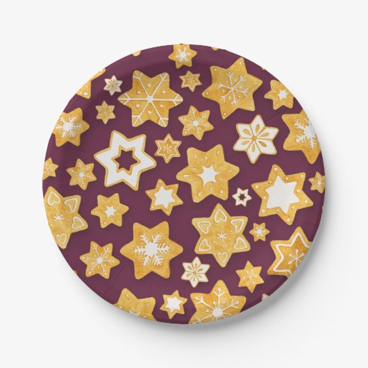 Kerstkoekje met diepe achtergrond papieren bordje (Voorkant)