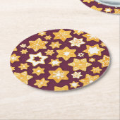 Kerstkoekje met diepe achtergrond ronde kartonnen onderzetter (Gebogen)