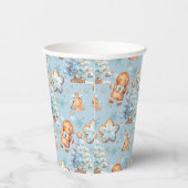 Kerstkoekje peperkoek man blauwe jongen verjaardag papieren bekers (Rechts)