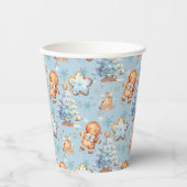 Kerstkoekje peperkoek man blauwe jongen verjaardag papieren bekers (Voorkant)