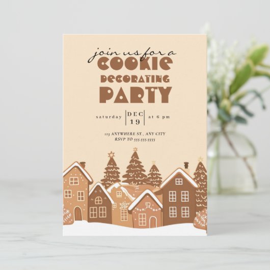 Kerstkoekje peperkoek & rustiek hout kaart (Staand voorkant)