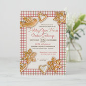 Kerstkoekje | Pijnwerk | Holiday Open House Kaart (Staand voorkant)