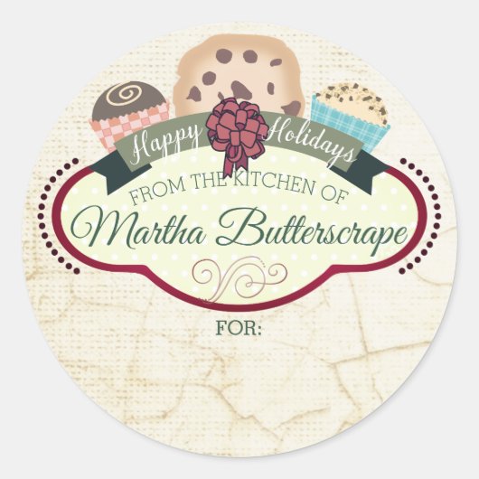 Kerstkoekje snoep uit de keuken van sticker (Voorkant)