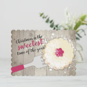 Kerstkoekje spatel vakantie bakken cadeaubon feestdagenkaart (Staand voorkant)