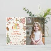Kerstkoekje twee lieve 2e verjaardag foto kaart (Staand voorkant)