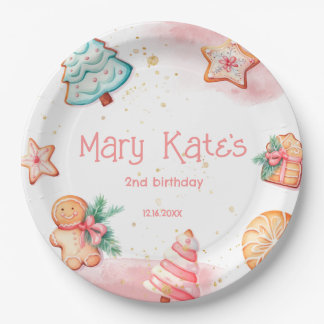 Kerstkoekje twee zoet papieren bordje