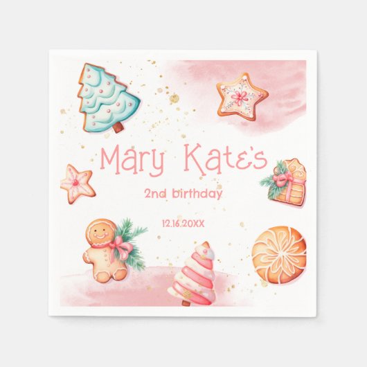 Kerstkoekje twee zoet servet (Voorkant)