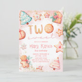 Kerstkoekje Twee zoete 2e verjaardag Kaart (Staand voorkant)
