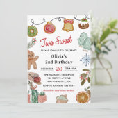 Kerstkoekje Twee zoete 2e verjaardag Kaart (Staand voorkant)