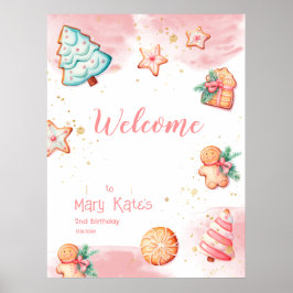 Kerstkoekje Twee zoete 2e verjaardag Poster