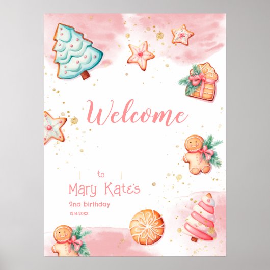 Kerstkoekje Twee zoete 2e verjaardag Poster (Voorkant)