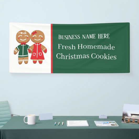 Kerstkoekje, vers Homemade, voeg tekst toe Spandoek (Beurs)