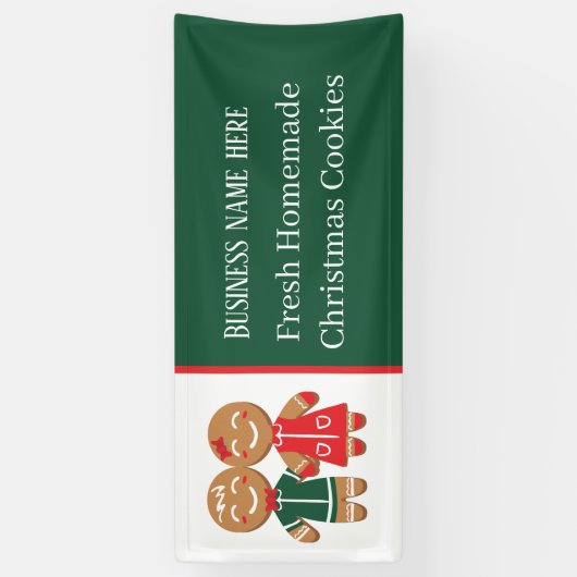Kerstkoekje, vers Homemade, voeg tekst toe Spandoek (Verticaal)