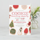 Kerstkoekje versieren feestdag verjaardag programmakaart (Staand voorkant)