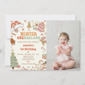 Kerstkoekje Winter Onederland Verjaardag Foto Kaart (Voorkant)