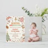 Kerstkoekje Winter Onederland Verjaardag Foto Kaart (Staand voorkant)