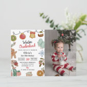 Kerstkoekje Winter Onederland Verjaardag Foto Kaart (Staand voorkant)