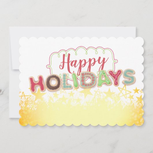 Kerstkoekje woorden voedsel cadeau vakantie kaart (Voorkant)