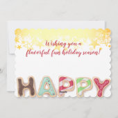 Kerstkoekje woorden voedsel cadeau vakantie kaart (Achterkant)