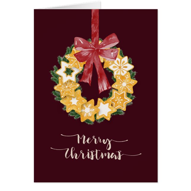 Kerstkoekje Wreath met de achtergrond van Bourgogn (Voorkant)