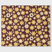 Kerstkoekje Wreath met de achtergrond van Bourgogn Cadeaupapier (Vlak)