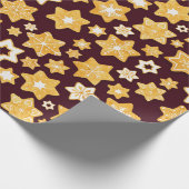 Kerstkoekje Wreath met de achtergrond van Bourgogn Cadeaupapier (Hoek)