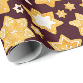 Kerstkoekje Wreath met de achtergrond van Bourgogn Cadeaupapier (Rol Hoek)