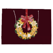 Kerstkoekje Wreath met de achtergrond van Bourgogn Groot Cadeauzakje (Achterkant)
