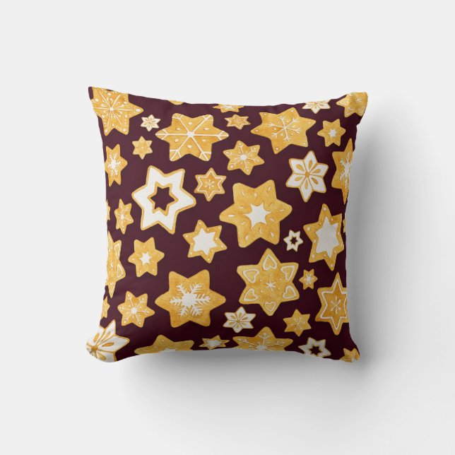 Kerstkoekje Wreath met de achtergrond van Bourgogn Kussen (Voorkant)