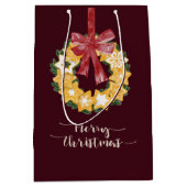 Kerstkoekje Wreath met de achtergrond van Bourgogn Medium Cadeauzakje (Voorkant)