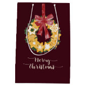 Kerstkoekje Wreath met de achtergrond van Bourgogn Medium Cadeauzakje (Achterkant)