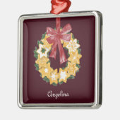 Kerstkoekje Wreath met de achtergrond van Bourgogn Metalen Ornament (Links)