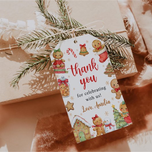 Kerstkoekjes 1e verjaardagsfeest cadeaulabel