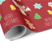 kerstkoekjes Aangepaste foto Cadeaupapier (Rol Hoek)