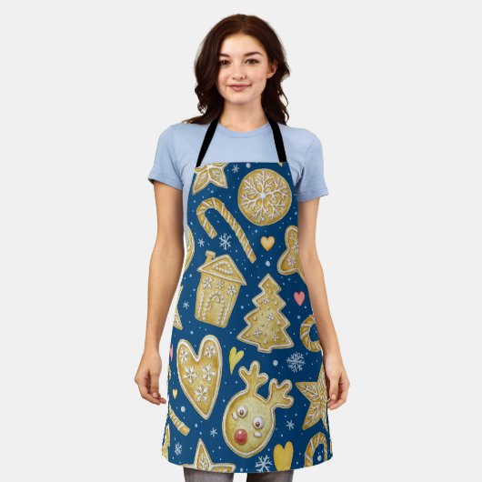 Kerstkoekjes All-Over Print Apron Schort (Gedragen)